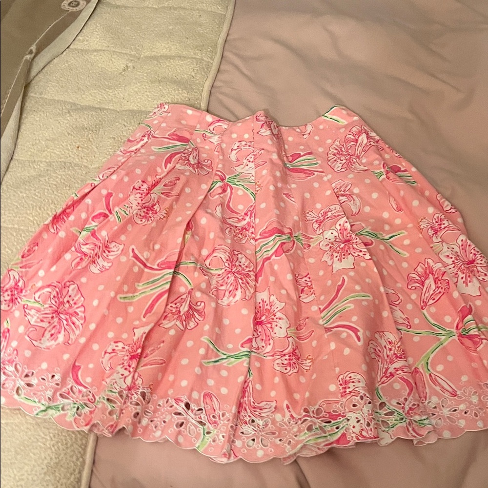 Lilly Pulitzer Pink Floral Mini Skirt